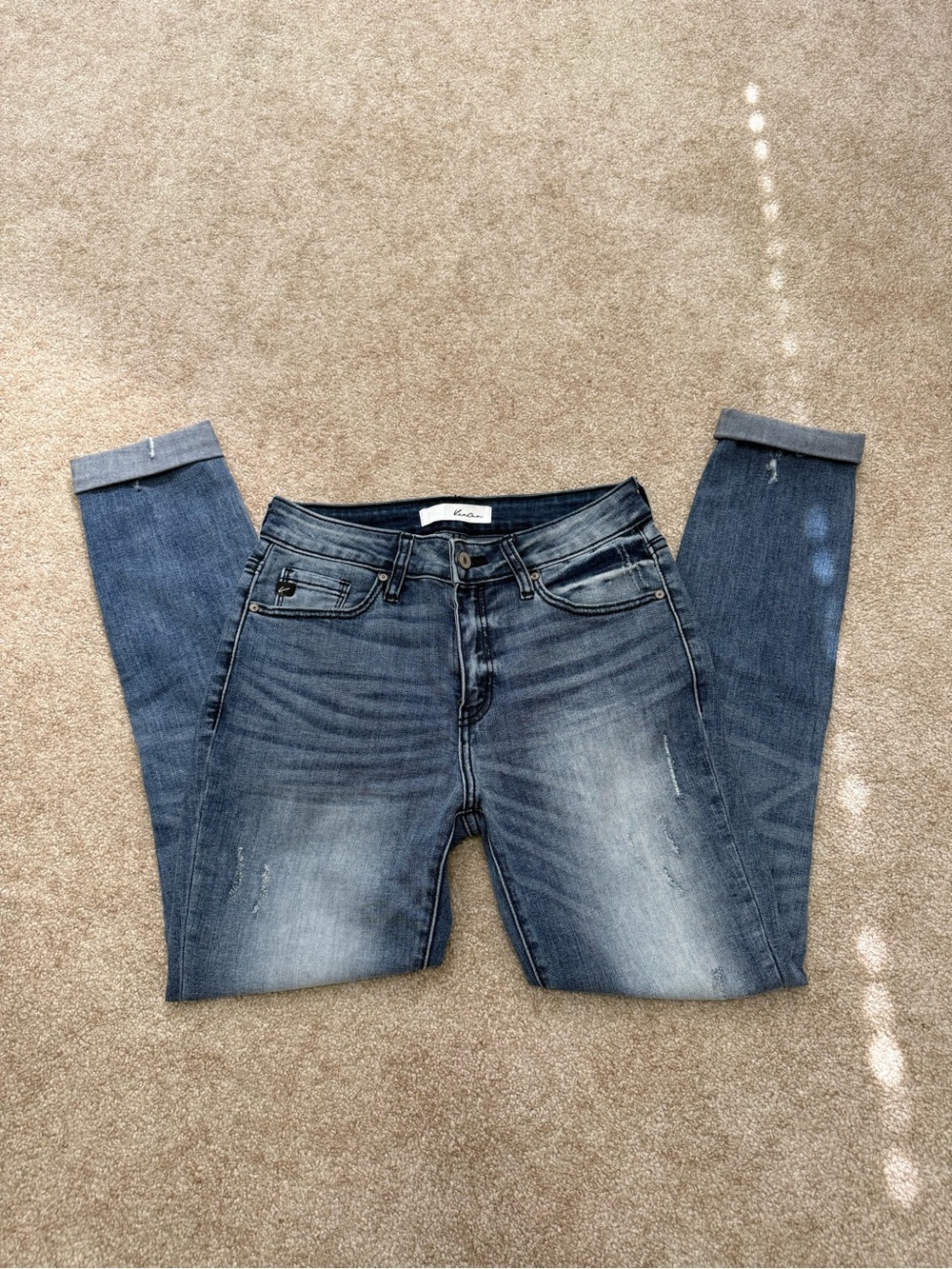 KanCan Distressed Cuffed Skinny Jeans Medium Wash Size 5/26